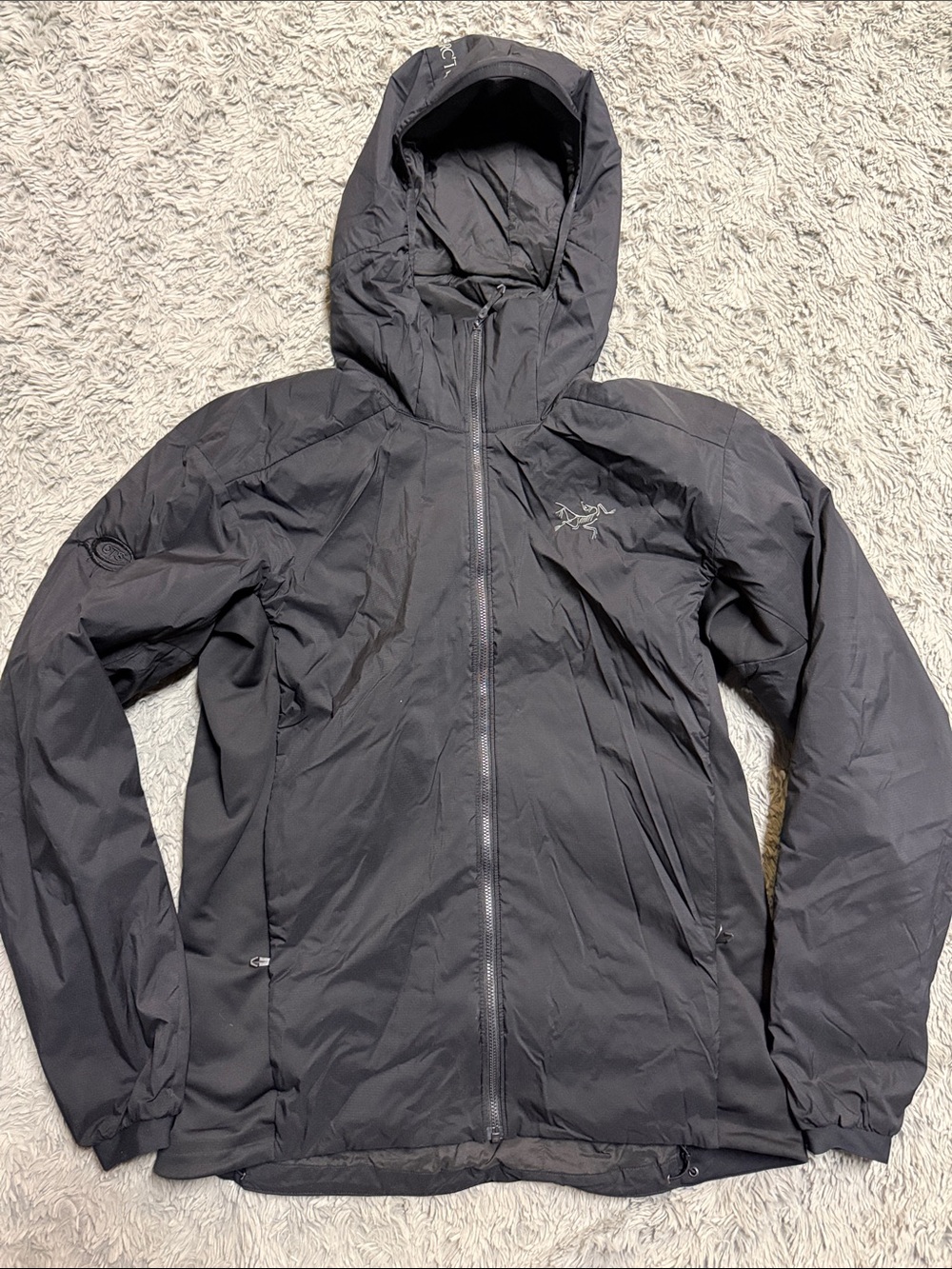 Arc'teryx Black Hooded Weatherproof Shell Jacket